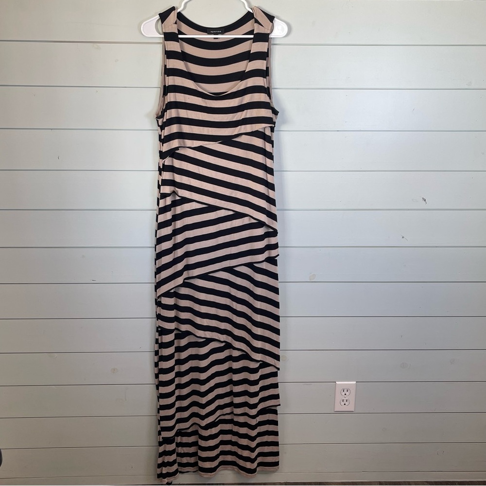 Spense striped maxi dress black and cream women's‎ size large